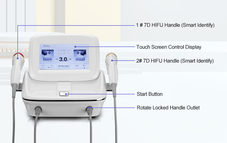 جهاز تجميل الوجه بالموجات فوق الصوتية المركزة عالية الكثافة لإزالة تجاعيد الوجه وشدّه وتنحيف الجسم بجهاز HIFU Vmax 8D