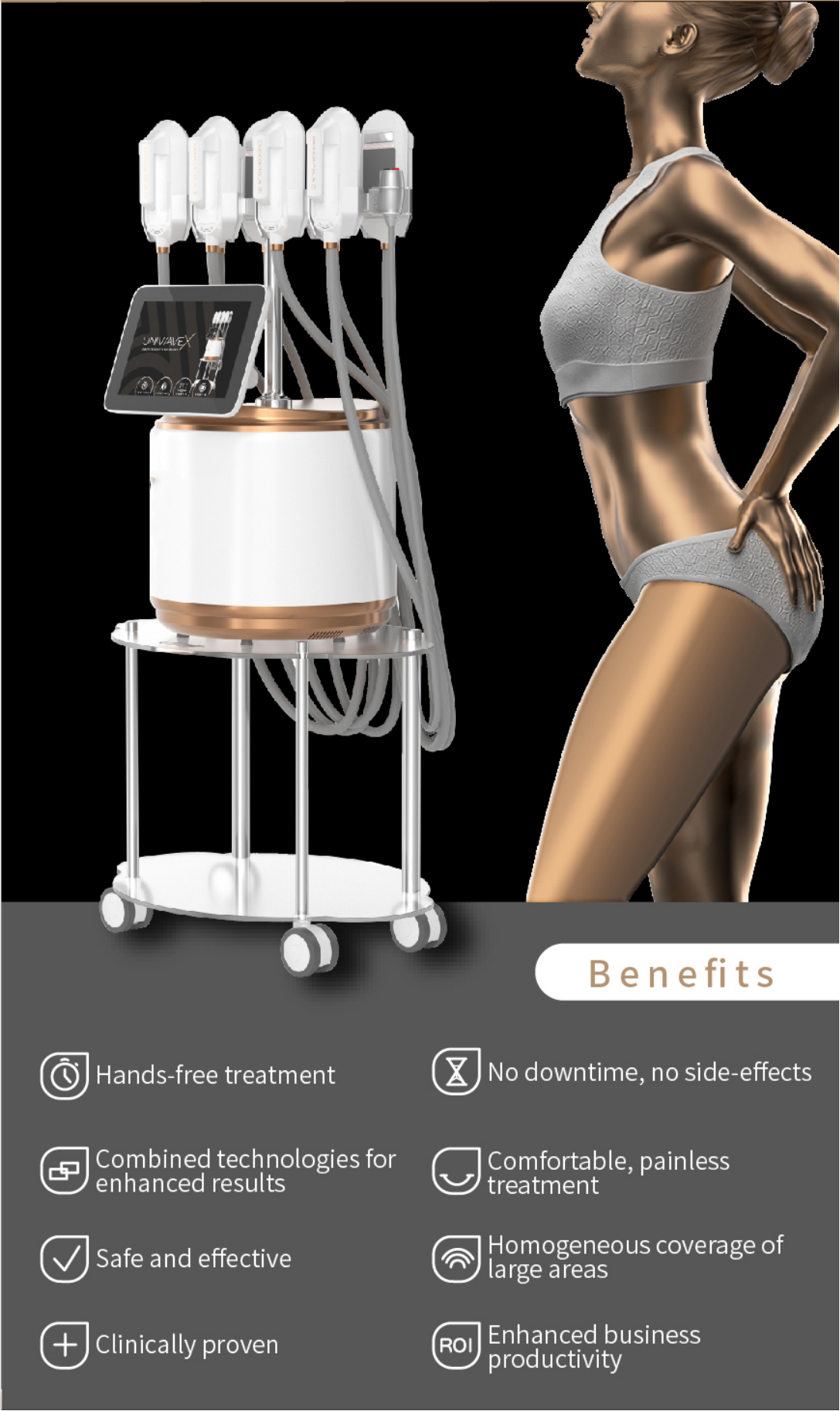 وسائد ساخنة مبردة آلة تقليل الدهون DMS بالليزر بتردد الراديو