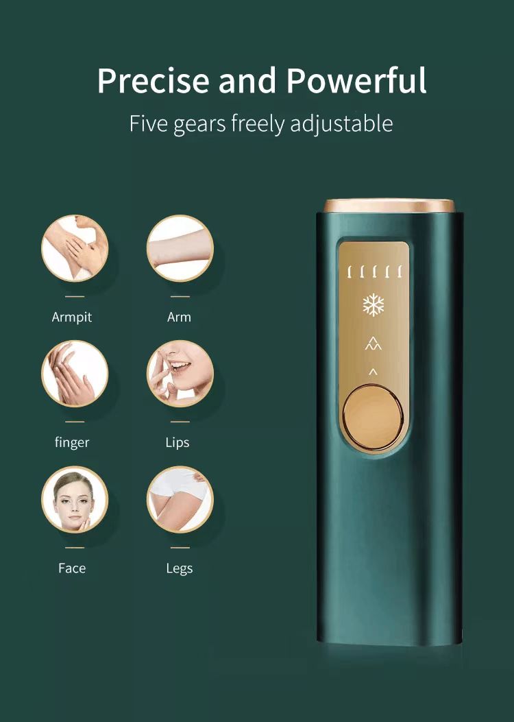 إزالة الشعر المنزلية بالشحن 5th Gear أنبوب الكوارتز مصغرة أجهزة إزالة الشعر الدائم جهاز إزالة الشعر بالليزر باليد