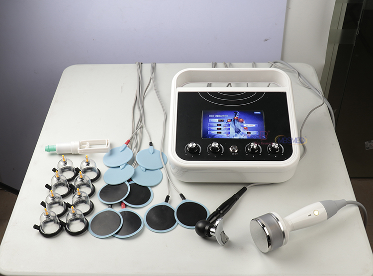 محفز عضلات EMS لتنحيف الجسم موجة روسية التحفيز الكهربائي كأس حجامة تجميل الثدي جهاز العلاج بالتفريغ