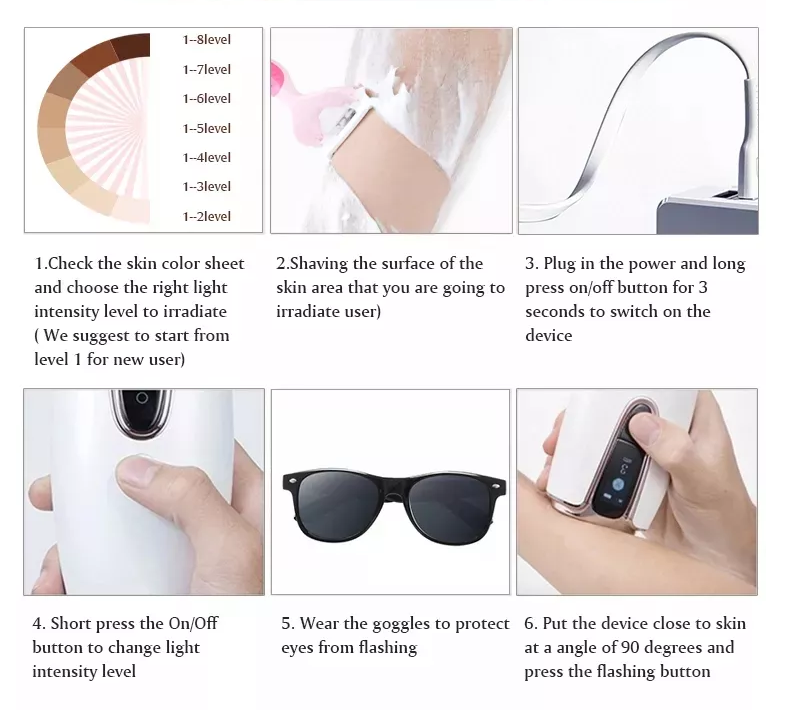 منتجات منزلية شائعة آلة إزالة الشعر بالليزر المحمولة باليد لإزالة الشعر بالليزر في المنزل