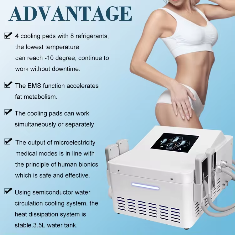لوحات علاج بالتبريد Cryo Ems تحفيز العضلات الإلكترونية آلة نحت وتنحيف الجسم