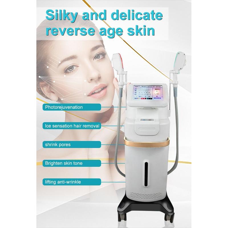 آلة إزالة الشعر بالليزر ثنائي القطب DPL فوتون تجديد شباب الجلد ورفع وعلاج التجاعيد وآلة تجميل