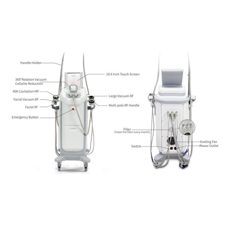 360 Rotation Vacuum Cavitation RF System Body Slimming Machine