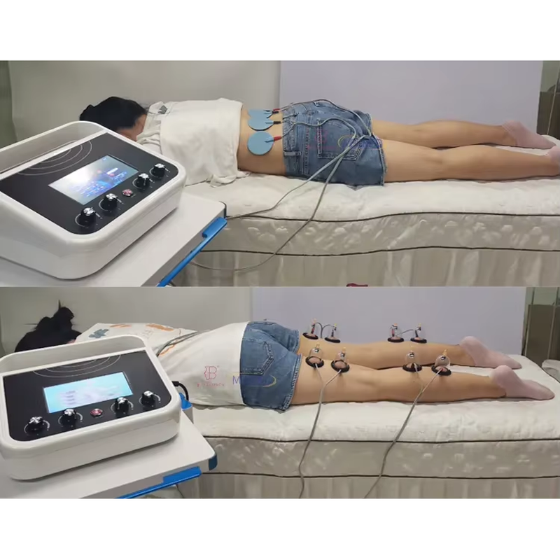 محفز عضلات EMS لتنحيف الجسم موجة روسية التحفيز الكهربائي كأس حجامة تجميل الثدي جهاز العلاج بالتفريغ