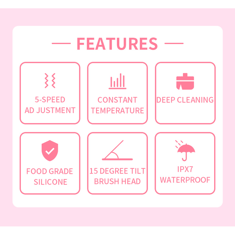 فرشاة وجه سيليكون لتنظيف وتدليك الوجه مع إضاءة LED لأحدث المنتجات