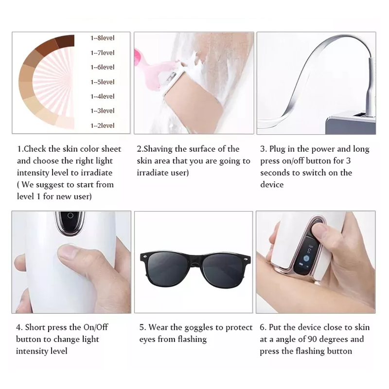 منتجات منزلية شائعة آلة إزالة الشعر بالليزر المحمولة باليد لإزالة الشعر بالليزر في المنزل