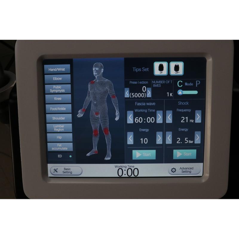 آلة علاج بالموجات فوق الصوتية للتخفيف من الألم باستخدام العلاج بالموجات الصدمية فوق الصوتية فائقة الصدمة وفوق الموجة المحمولة 2 في 1